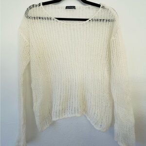 Brandy Melville Off White Knit Sweater